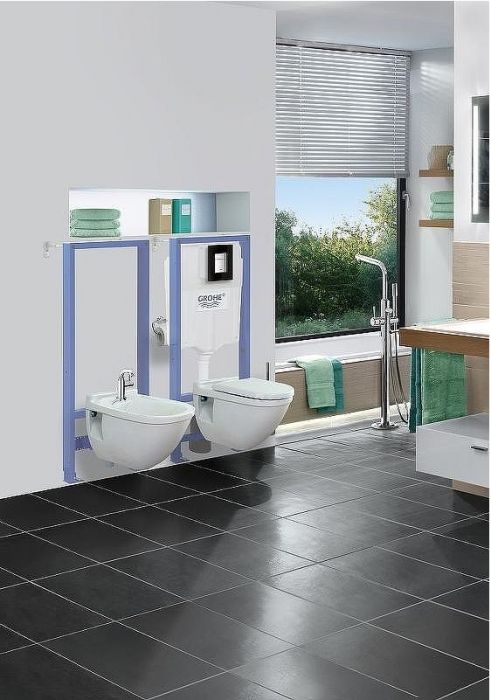 Комплект унитаза Damixa Jupiter DX77C1738SC с инсталляцией Grohe Rapid SL 38775001 с сиденьем Микролифт и клавишей смыва Хром