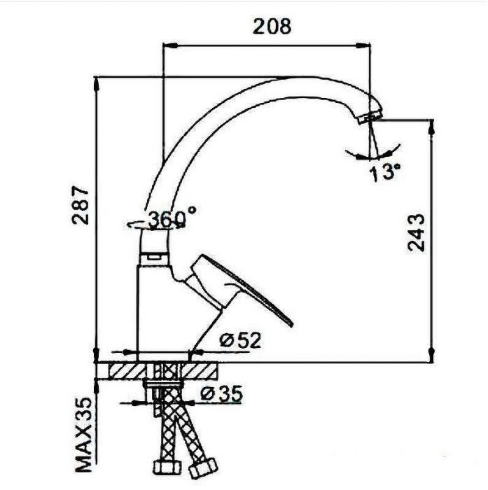Смеситель для кухни Frap F4166-8 Белый