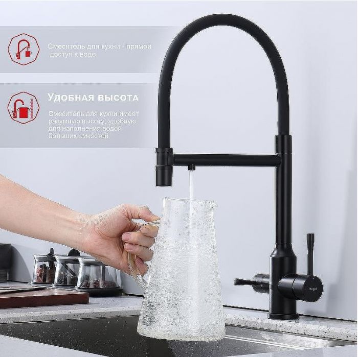 Смеситель для кухни Raglo R81.63.06 Черный матовый