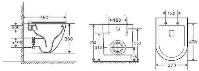 Комплект унитаза Owl 1975 Vind Cirkel-H TOWLT190302 с инсталляцией Berges Atom 410 040332 с сиденьем Микролифт и Черной матовой клавишей смыва