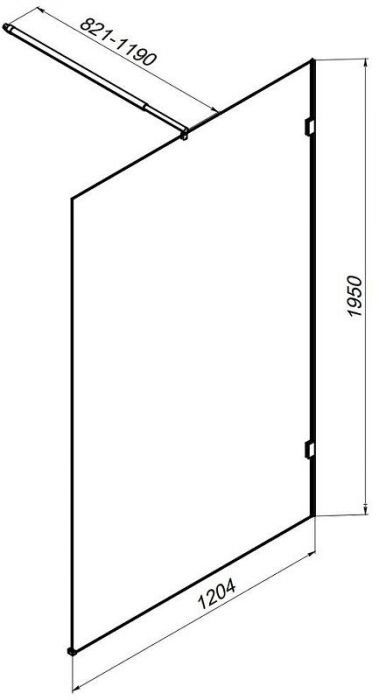 Душевая перегородка AM.PM X-Joy 120 W94WI-120-F1-MTE профиль Хром матовый стекло прозрачное