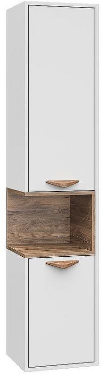 Шкаф пенал Brevita Bergen 35 R BER-05035-01-19-ПоП подвесной Белый матовый Дуб Галифакс олово