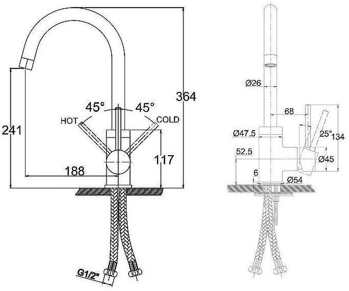 Смеситель для кухни Kaiser Merkur 26633 Хром