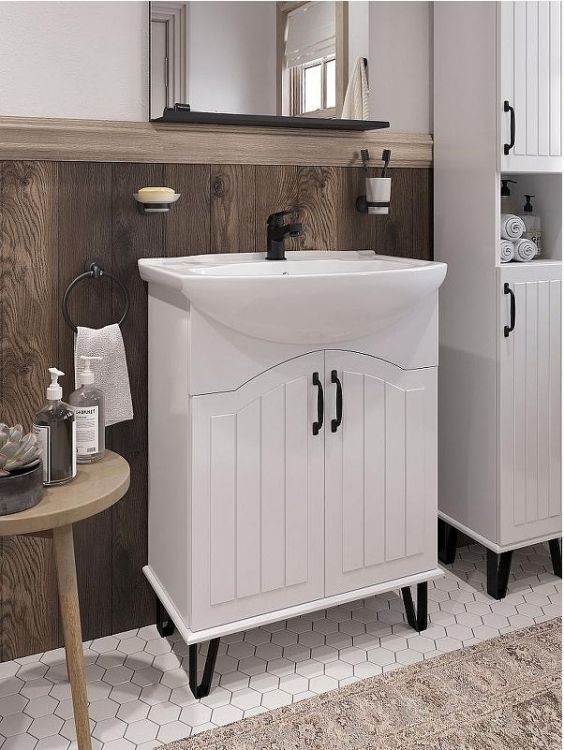 Тумба с раковиной DIWO Сочи 65 цвет Белый