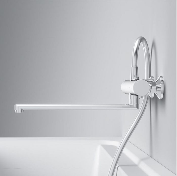 Смеситель для ванны AM.PM X-Joy F85A50900 универсальный с термостатом Хром