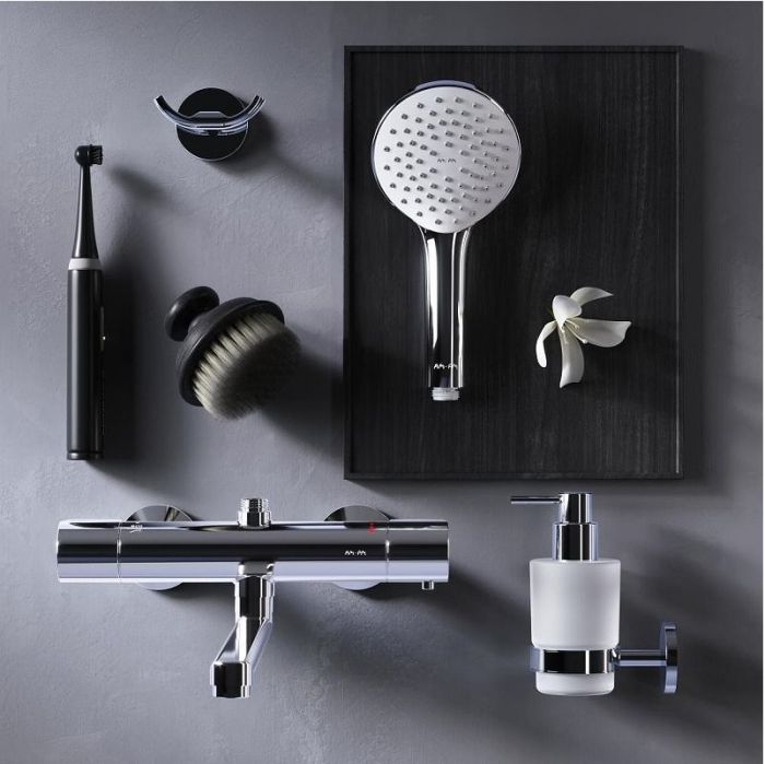 Смеситель для ванны AM.PM X-Joy F85A50900 универсальный с термостатом Хром