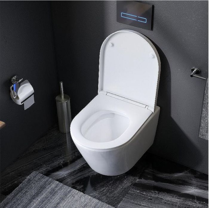 Комплект унитаза с инсталляцией AM.PM Sense FlashClean IS90201.741701 с сиденьем Микролифт и Белой глянцевой клавишей смыва