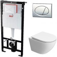 Комплект унитаза BelBagno Uno-Tor BB5177CH-TOR/SC с инсталляцией Alcaplast Sadromodul AM101/1120-3:1 RU M71-0001 с сиденьем Микролифт и клавишей смыва Хром