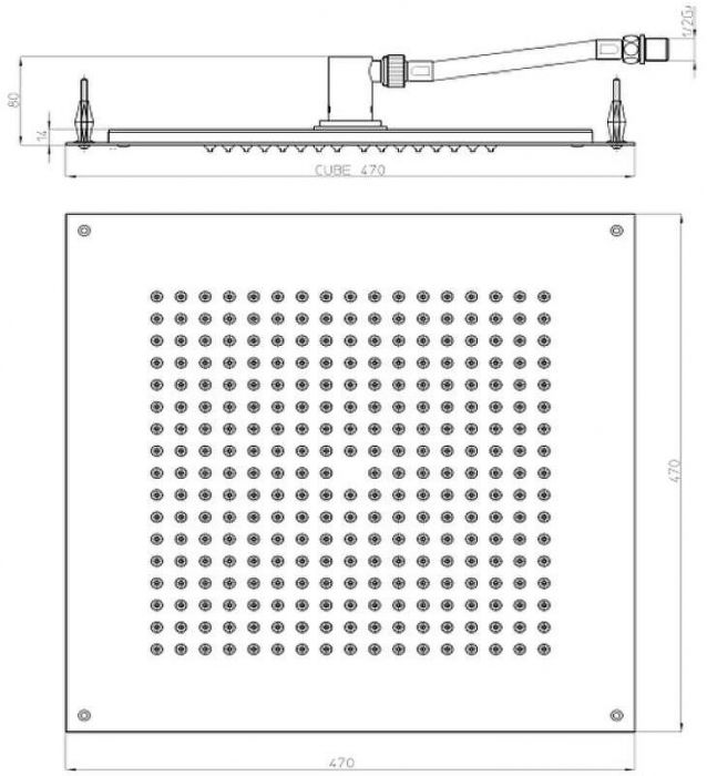 Верхний душ Bossini Dream Cube H38459.073 Черный матовый