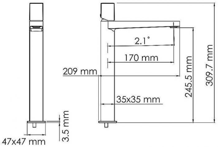 Смеситель для раковины WasserKRAFT Naab 8603H Хром