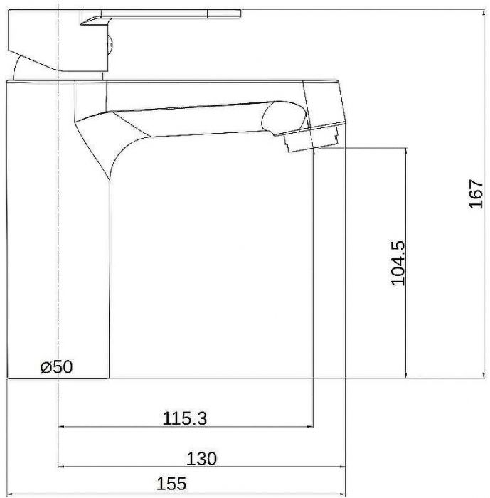Смеситель для раковины Orange OneLife P07-021b Черный матовый