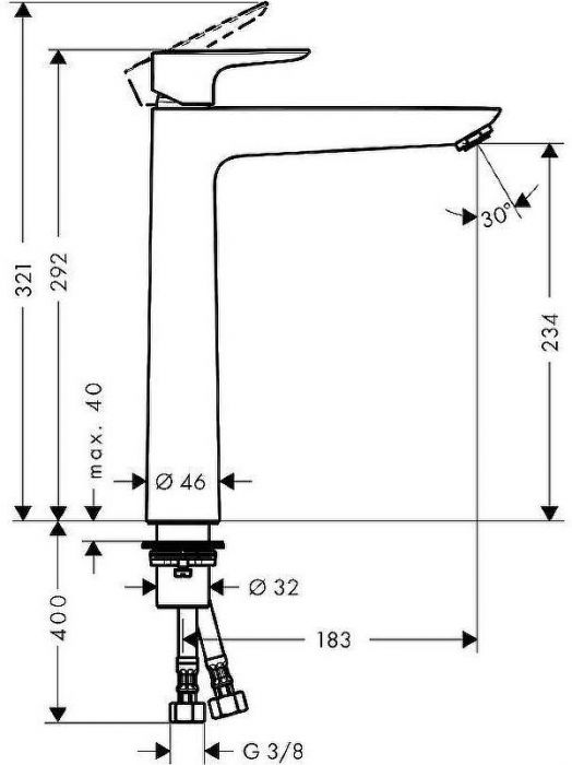 Смеситель для раковины Hansgrohe Talis E 71717000 Хром