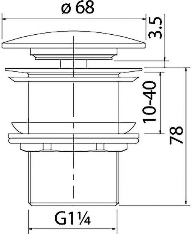 Донный клапан Iddis Optima Home OPHGM00i88 click-clack Серый матовый