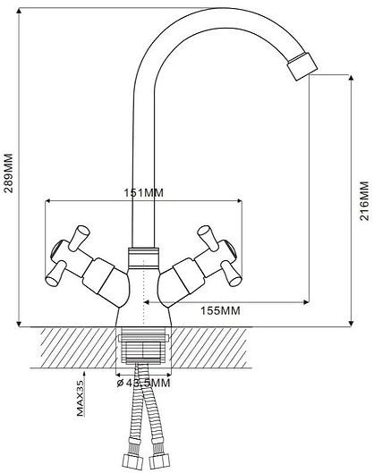 Смеситель для кухни Ekko E49118-6 цвет Хром Салатовый