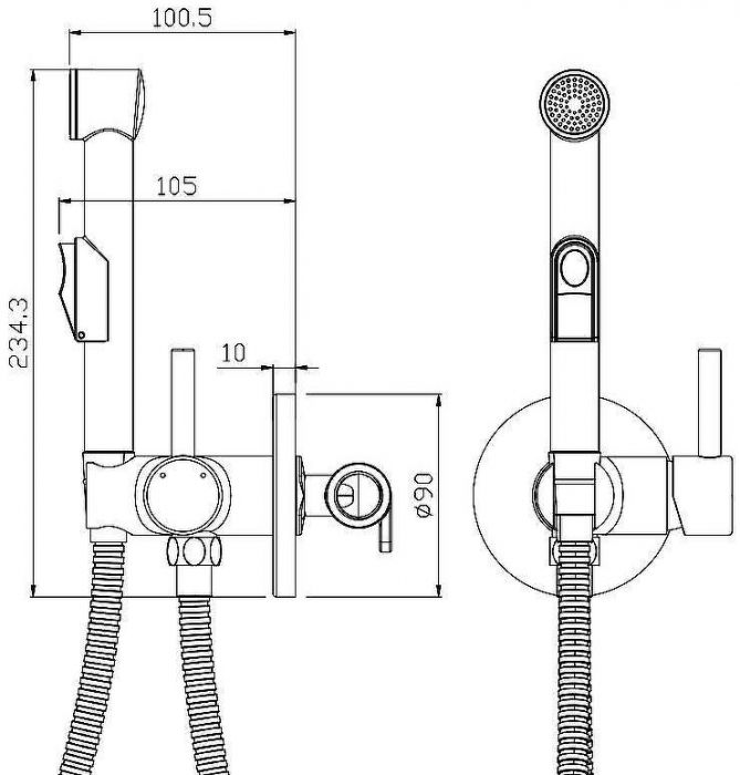 Гигиенический душ со смесителем Olive's Balear 13131BL Хром