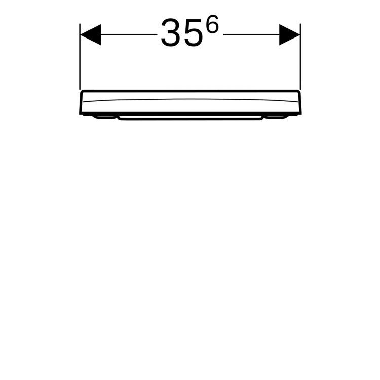 Сиденье для унитаза Geberit Smyle Square антибактериальное, SoftClose, крепление сверху, высота 43 мм [500.237.01.1]