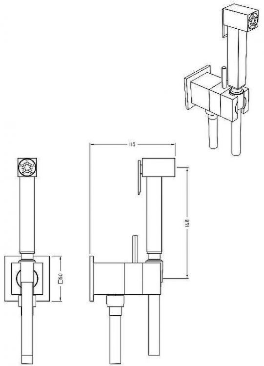 Гигиенический душ со смесителем Graffio Namir KSPAQ101-09NEO Черный матовый Гигиенический душ со смесителем Graffio Namir KSPAQ101-09NEO Черный матовый