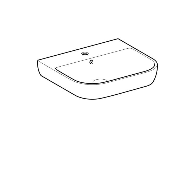 Раковина Geberit Smyle 55х48 см, с отв. под смеситель, с отв. перелива [500.227.01.1]