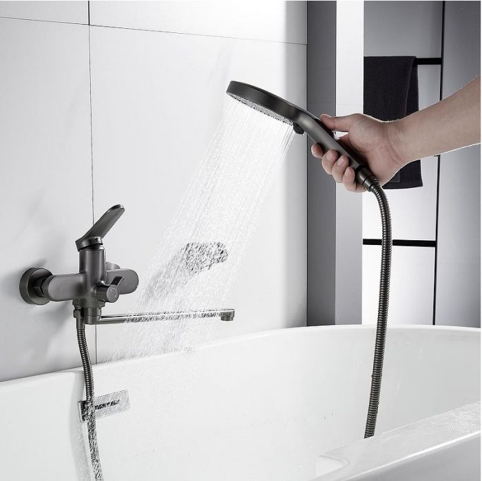 Смеситель для ванны Shevanik S43T S4322T универсальный цвет Оружейная сталь