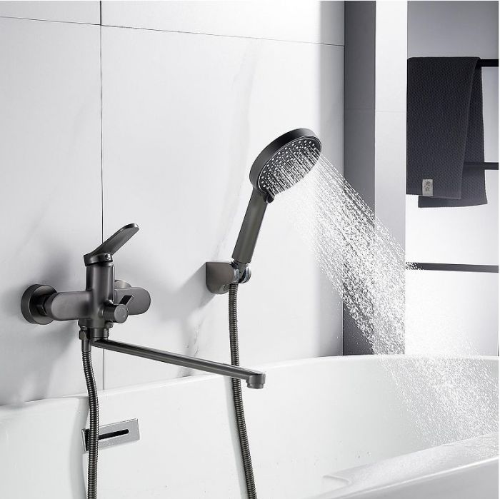 Смеситель для ванны Shevanik S43T S4322T универсальный цвет Оружейная сталь