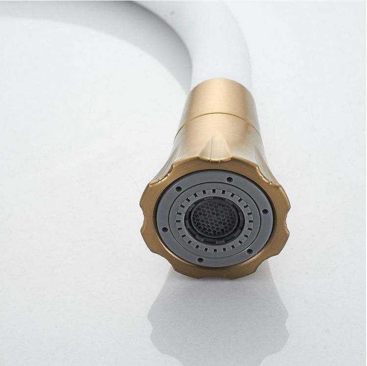 Смеситель для кухни Raffine F303G-1 цвет Золотой сатин Белый Смеситель для кухни Raffine F303G-1 цвет Золотой сатин Белый