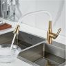 Смеситель для кухни Raffine F303G-1 цвет Золотой сатин Белый Смеситель для кухни Raffine F303G-1 цвет Золотой сатин Белый