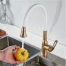 Смеситель для кухни Raffine F303G-1 цвет Золотой сатин Белый Смеситель для кухни Raffine F303G-1 цвет Золотой сатин Белый
