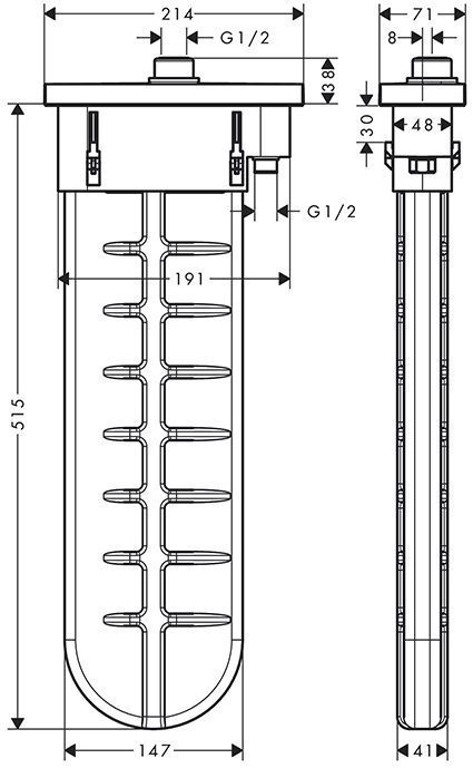 Hansgrohe sBox Внешняя часть встраиваемого шланга, монтаж на край ванны, цвет: хром