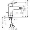 Hansgrohe Logis, Смеситель для биде, с донным клапаном, Цвет: хром