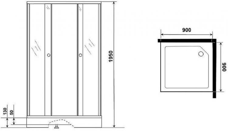 Душевой уголок Niagara Eco 90х90 NG-009-14Q профиль Матовый хром стекло матовое Душевой уголок Niagara Eco 90х90 NG-009-14Q профиль Матовый хром стекло матовое