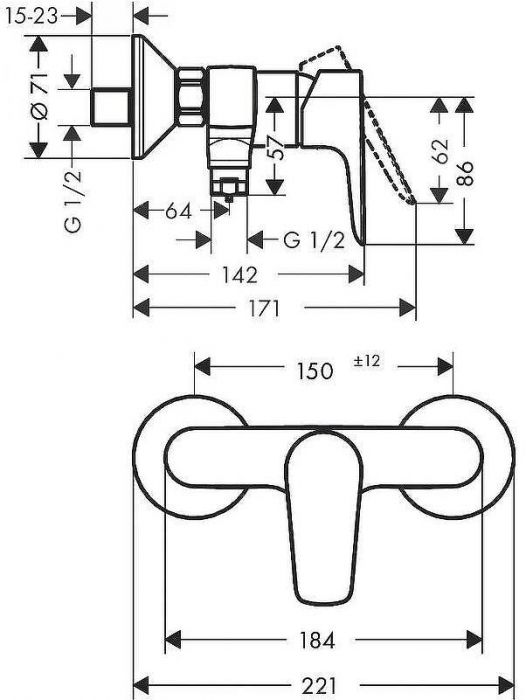 Смеситель для душа Hansgrohe Talis E 71760140 Бронза шлифованная