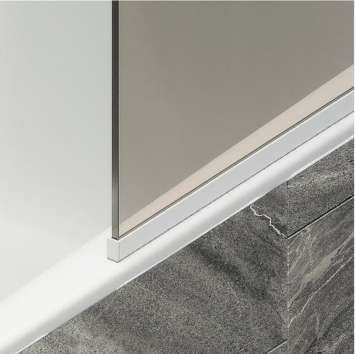 Шторка на ванну Maybah Glass MGV-135-1у 440x1400 в узком профиле Белый стекло бронзовое