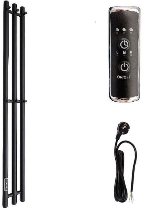 Электрический полотенцесушитель Маргроид Inaro 1200x120 Inaro-12012-1049-9005L левый Черный матовый