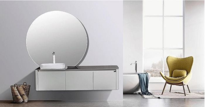 Тумба с раковиной Black&White Universe U915.1600L 160 L 9151600 подвесная Glossy light grey