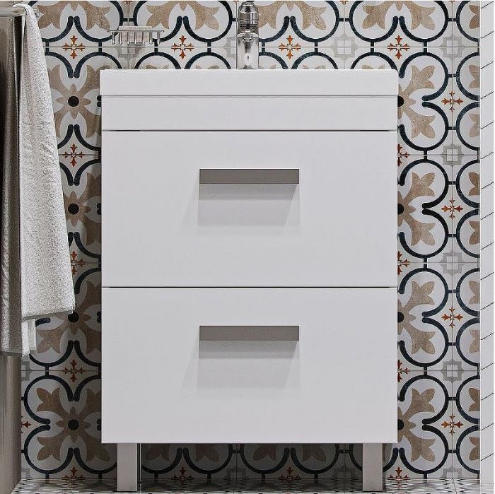 Тумба под раковину Velvex Orlando 60 tn.ORL.CLA.60.2Y Белая матовая