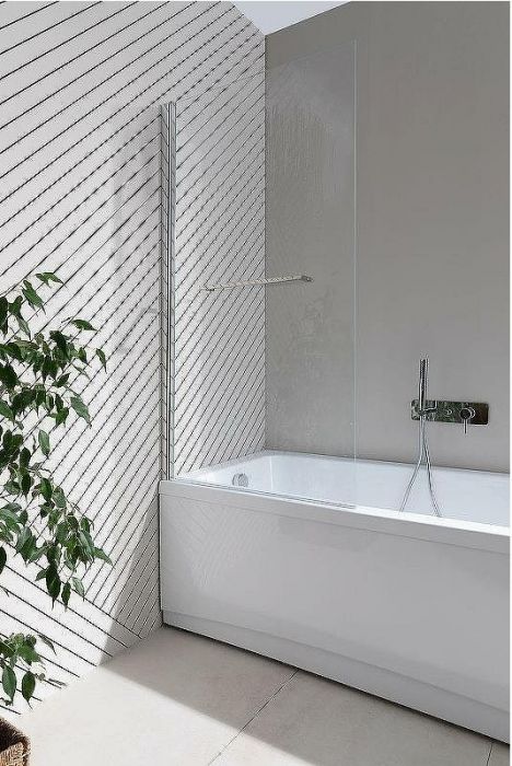 Шторка на ванну Allen Brau Priority 80 3.31023.00 профиль Хром стекло прозрачное