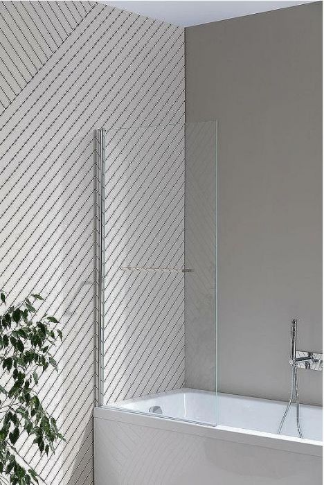 Шторка на ванну Allen Brau Priority 80 3.31023.00 профиль Хром стекло прозрачное