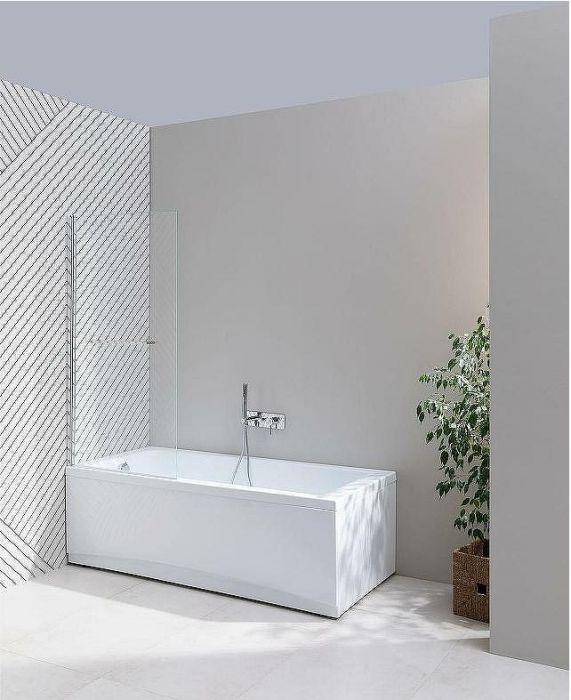 Шторка на ванну Allen Brau Priority 80 3.31023.00 профиль Хром стекло прозрачное