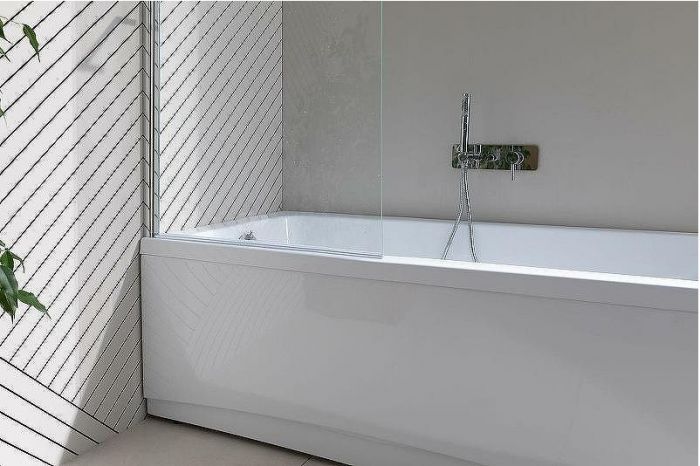 Шторка на ванну Allen Brau Priority 80 3.31023.00 профиль Хром стекло прозрачное