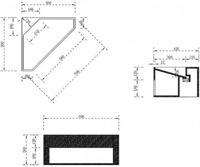 Тумба с раковиной Abber Stein 70 AS2653 угловая Белая матовая