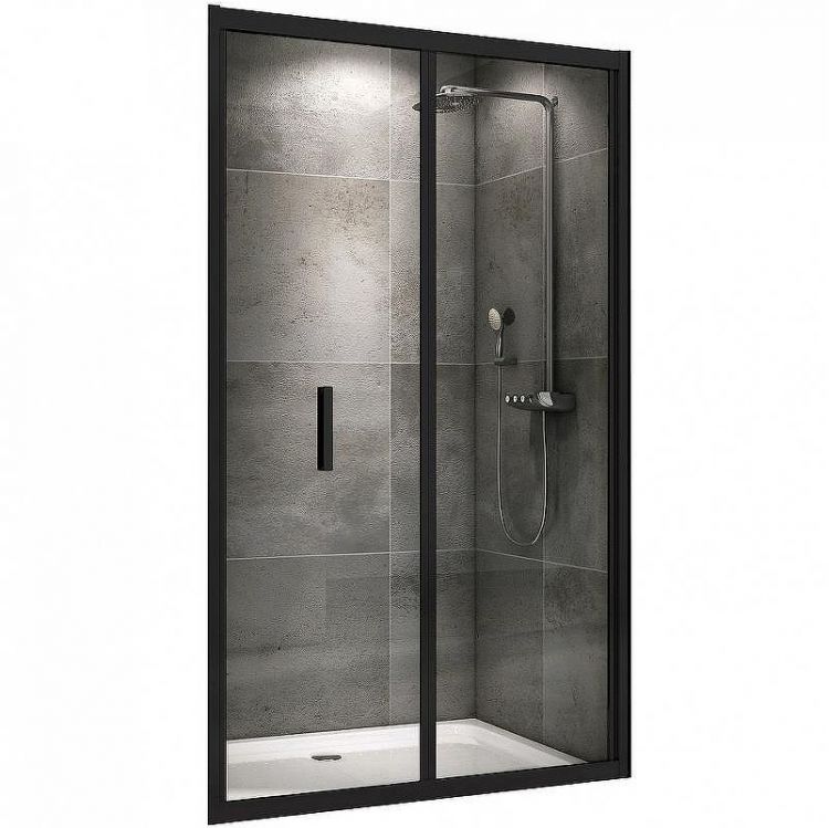 Душевая дверь Abber Sonnenstrand 120 AG07120B профиль Черный стекло прозрачное