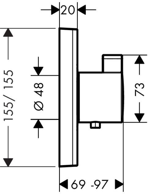 Hansgrohe ShowerSelect Смеситель для душа, встраиваемый, термостатический, цвет: черный матовый