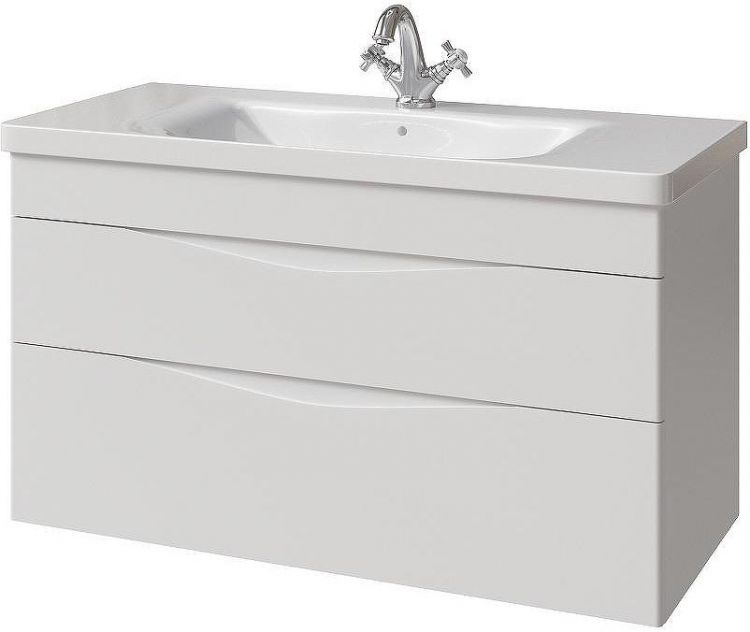 Тумба под раковину Caprigo Lento 100 36214-SF027 подвесная Белая матовая