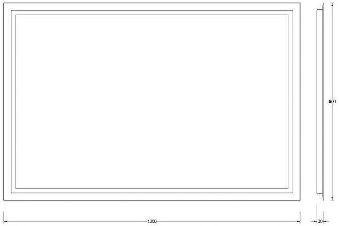 Зеркало Evoform Ledline 80x120 BY 2138 с подсветкой 35.5 W - без выключателя