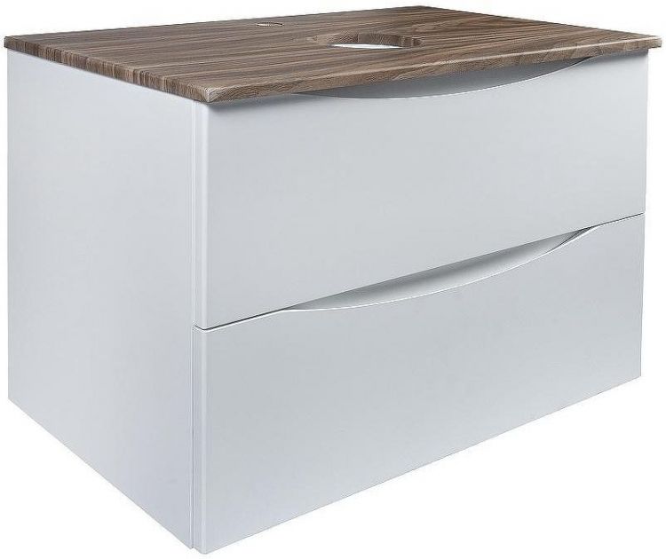 Тумба под раковину Bond Cube 80 T09805 подвесная Белая матовая Дуб