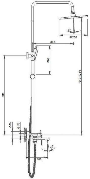 Душевая система Splenka S05.24 Хром