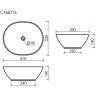 Умывальник CERAMICANOVA Element чаша накладная овальная 405x330x140 мм CN6016