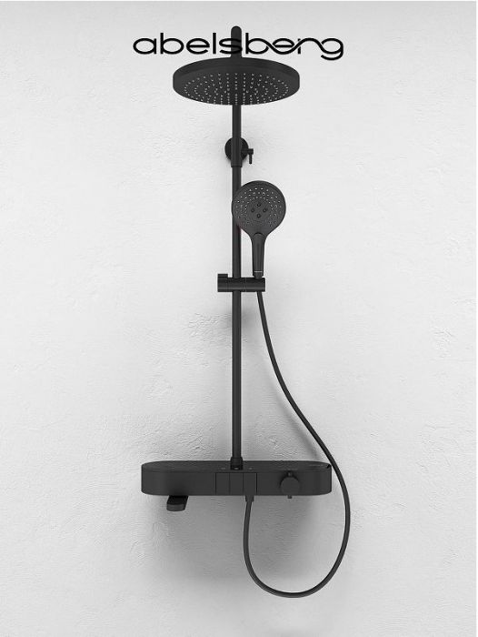 Душевая система Abelsberg Intensa SNS52655MB с термостатом цвет Вулканический черный