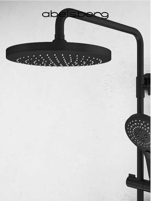 Душевая система Abelsberg Intensa SNS52655MB с термостатом цвет Вулканический черный