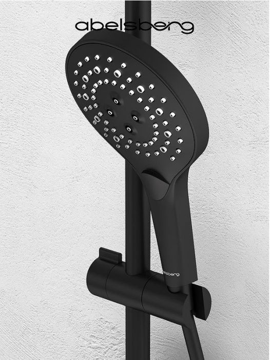 Душевая система Abelsberg Intensa SNS52655MB с термостатом цвет Вулканический черный